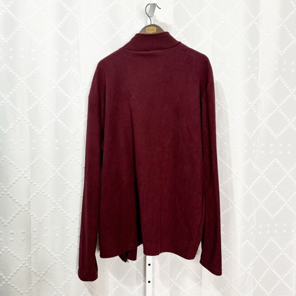 🎲 348. Real Essentials Women’s 2XL Burgundy Full Zip Fleece Jacket NWOT - Picture 5 of 7
